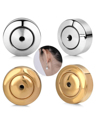 Resortes para Pendientes JIACHARMED 4PCS Oro Blanco 18K