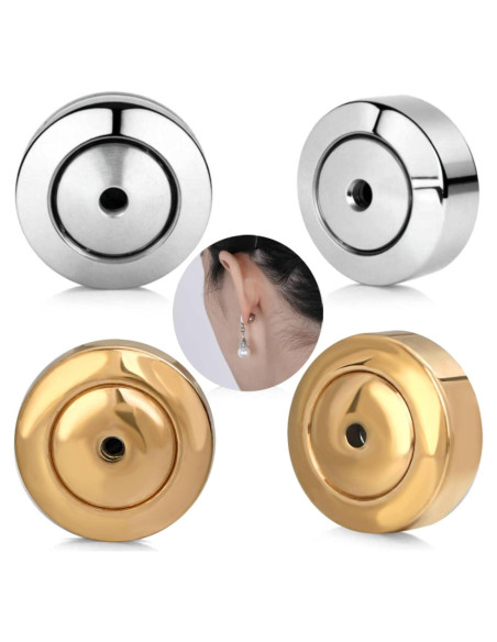 Resortes para Pendientes JIACHARMED 4PCS Oro Blanco 18K