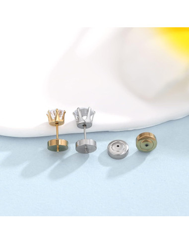 Resortes para Pendientes JIACHARMED 4PCS Oro Blanco 18K