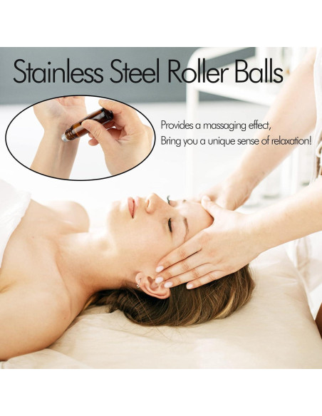 6 Botellas de Vidrio Ámbar 10ml con Rodillo HTHOOOOOME