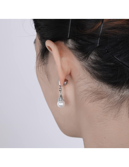 Resortes para Pendientes JIACHARMED 4PCS Oro Blanco 18K