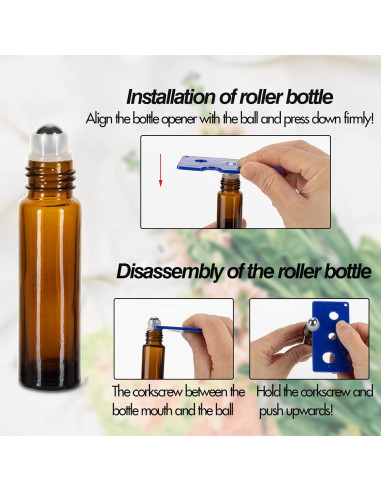 6 Botellas de Vidrio Ámbar 10ml con Rodillo HTHOOOOOME