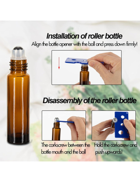 6 Botellas de Vidrio Ámbar 10ml con Rodillo HTHOOOOOME