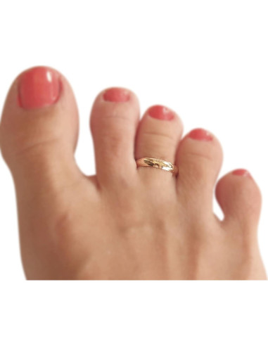 Anillo ajustable de oro amarillo sobre plata esterlina MiYa