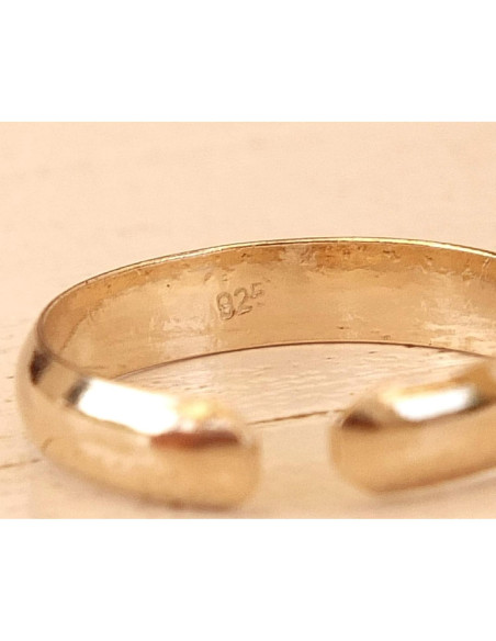 Anillo ajustable de oro amarillo sobre plata esterlina MiYa