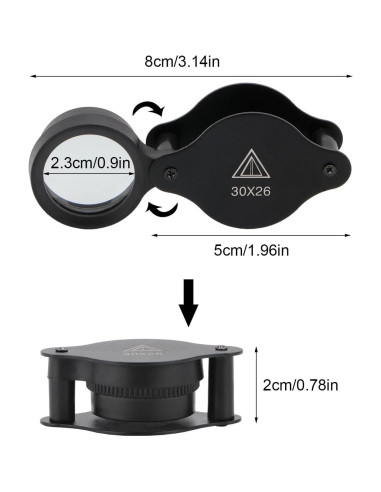 Lupa Plegable Rongon TA-101 para Joyeros 30X 9g