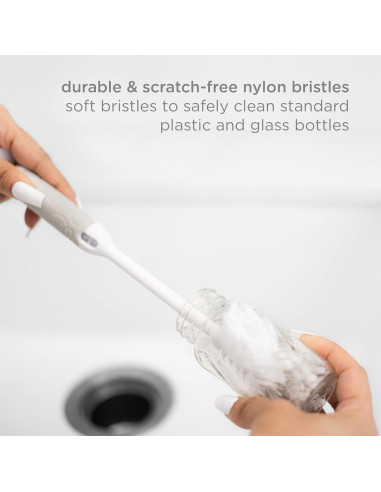 Juego de Cepillos para Biberones Ubbi Deluxe 2 en 1 Gris