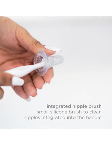 Juego de Cepillos para Biberones Ubbi Deluxe 2 en 1 Gris