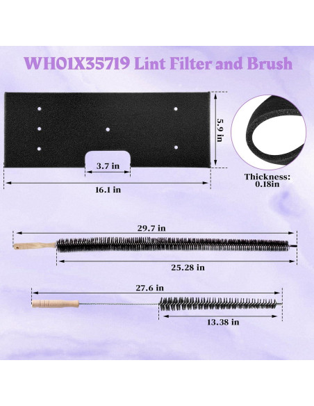 Filtro de Pelusa WH01X35719 Ulapithi para Lavadora y Secadora GE Filtro de Pelusa WH01X35719 Ulapithi para Lavadora y Secadora GE