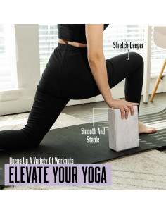 Bloques de Yoga Antideslizantes Lunai - Espuma Rosa 23.6x15.1 cm 2