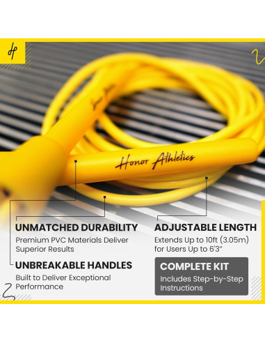 Cuerda de Salto Honor Athletics Ajustable 3.05m PVC Negro