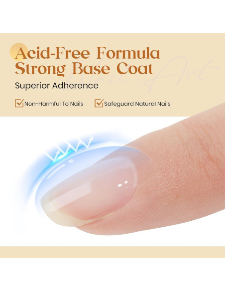 MIZHSE Set Gel Top y Base Coat 3PCS, Esmalte en Gel Larga Duración