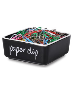 Soporte de Clips de Papel Cerámica ONTUBE Negro 8.4 cm