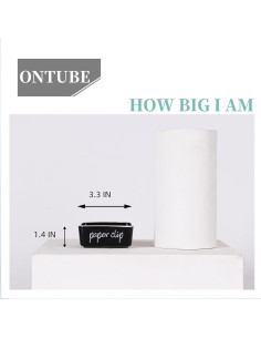 Soporte de Clips de Papel Cerámica ONTUBE Negro 8.4 cm 2