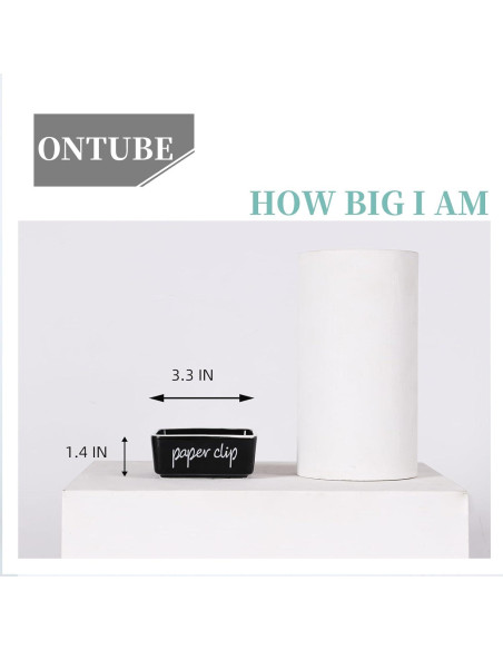 Soporte de Clips de Papel Cerámica ONTUBE Negro 8.4 cm