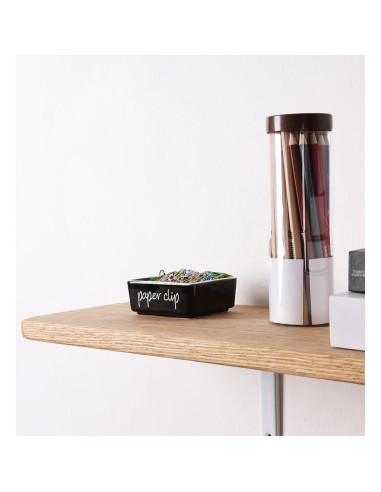 Soporte de Clips de Papel Cerámica ONTUBE Negro 8.4 cm