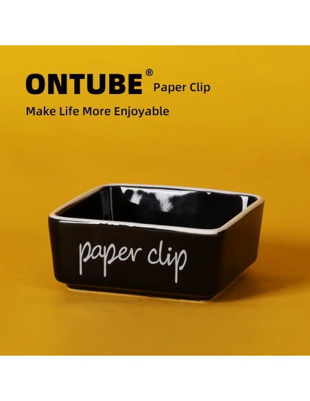 Soporte de Clips de Papel Cerámica ONTUBE Negro 8.4 cm