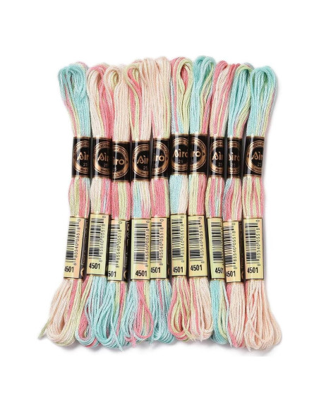 10 Madejas Hilo de Bordar Variegado 80m Poliester CABODYALS
