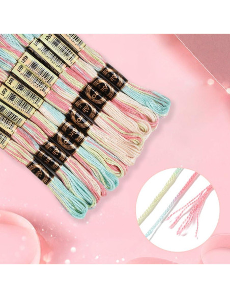 10 Madejas Hilo de Bordar Variegado 80m Poliester CABODYALS