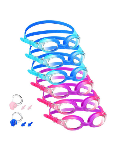 Macarrie Gafas de Natación para Niños 6 Pcs Antivaho
