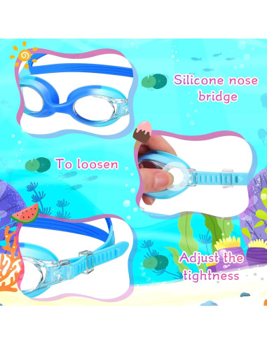 Macarrie Gafas de Natación para Niños 6 Pcs Antivaho