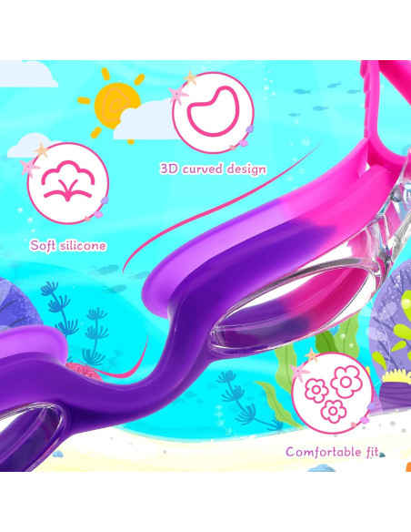 Macarrie Gafas de Natación para Niños 6 Pcs Antivaho