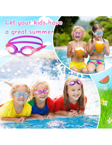 Macarrie Gafas de Natación para Niños 6 Pcs Antivaho