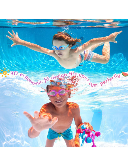 Macarrie Gafas de Natación para Niños 6 Pcs Antivaho