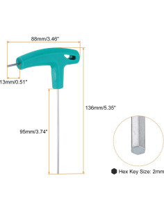 Llave Hexagonal T-Handle Harfington 2mm CR-V para Reparación 2
