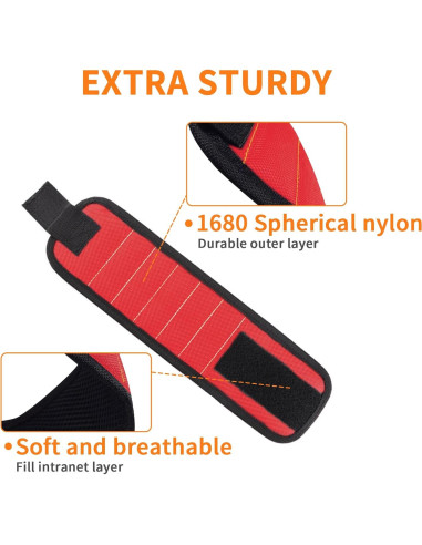 Paquete de 2 Pulseras Magnéticas EGGLION para Herramientas