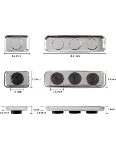 Juego de 3 Bandejas Magnéticas Rechabite Acero Inoxidable 2