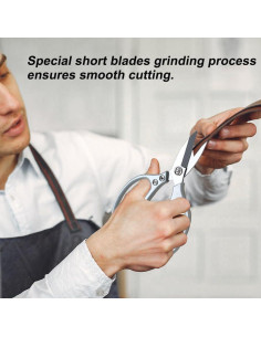 Tijeras de Cuero FTECYBO 19.05 cm Acero Inoxidable Anticorrosión 2