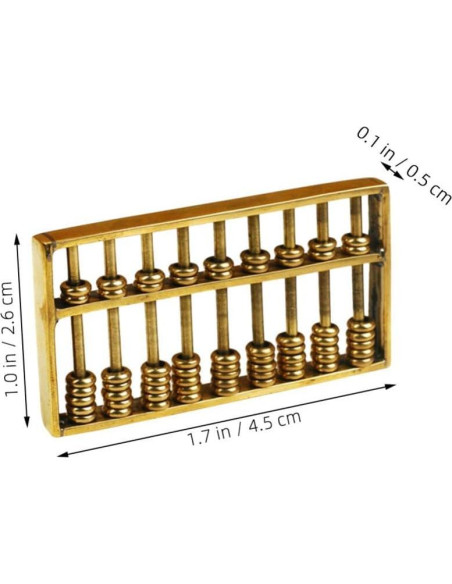 Ábaco Miniatura de Latón TOYANDONA Decoración Retro 4.5x2.6cm