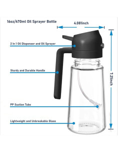 Set de Dispensador de Aceite MARC SUPPLIES - 2 Piezas 470ml 2