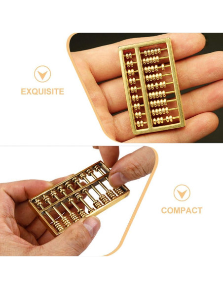 Ábaco Miniatura de Latón TOYANDONA Decoración Retro 4.5x2.6cm