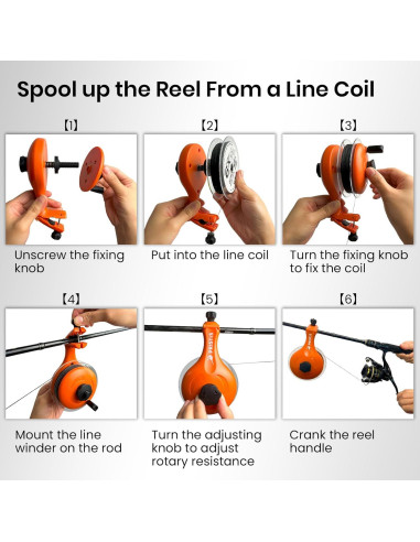 Enrollador de Línea de Pesca Pristis, Soporte Ajustable Antigiro
