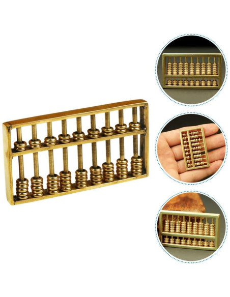 Ábaco Miniatura de Latón TOYANDONA Decoración Retro 4.5x2.6cm