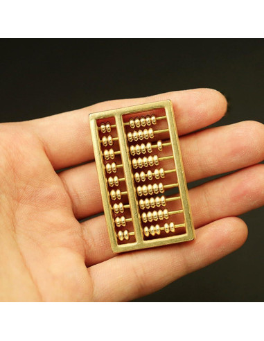 Ábaco Miniatura de Latón TOYANDONA Decoración Retro 4.5x2.6cm