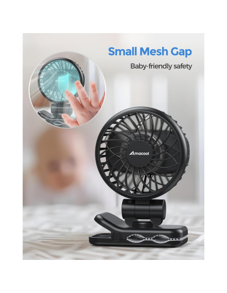 Ventilador Mini AMACOOL HF386 Portátil 3 Velocidades 10H Ventilador Mini AMACOOL HF386 Portátil 3 Velocidades 10H