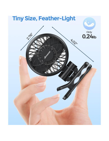Ventilador Mini AMACOOL HF386 Portátil 3 Velocidades 10H