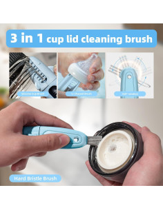 Juego de cepillos de limpieza 3 en 1 TQRR - Azul 2