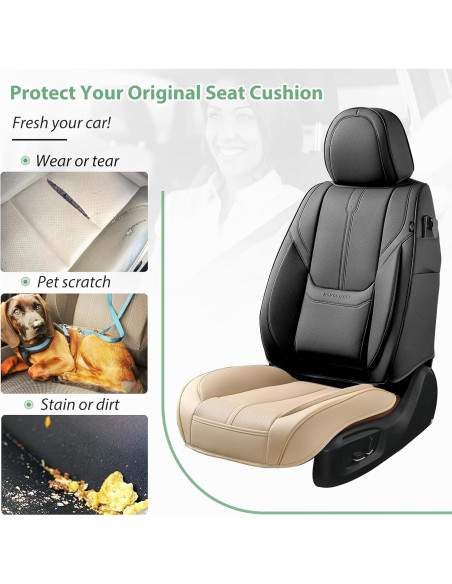 Funda de Asiento de Coche HOMOSTARRY HS 98 Beige Antideslizante