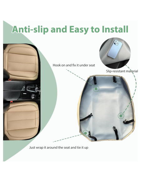 Funda de Asiento de Coche HOMOSTARRY HS 98 Beige Antideslizante