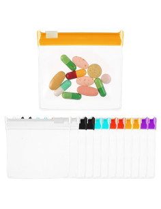 12 Bolsas de Píldoras Reutilizables Wanmu, Cierre Autocerrable