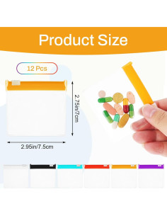 12 Bolsas de Píldoras Reutilizables Wanmu, Cierre Autocerrable 2