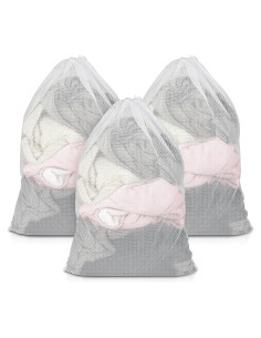 Paquete de 3 Bolsas de Lavandería de Malla PEASUG 58x86 cm