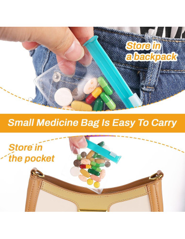 12 Bolsas de Píldoras Reutilizables Wanmu, Cierre Autocerrable