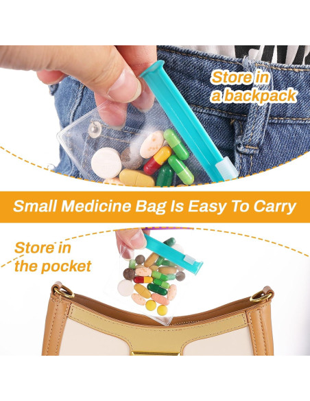 12 Bolsas de Píldoras Reutilizables Wanmu, Cierre Autocerrable