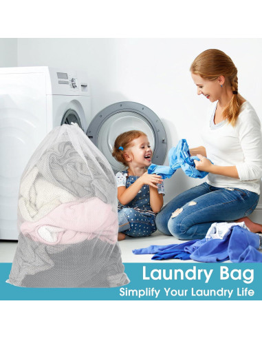 Paquete de 3 Bolsas de Lavandería de Malla PEASUG 58x86 cm