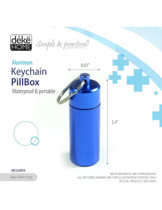 Organizador de Pastillas Deke Home Aluminio Impermeable 2x6cm 2